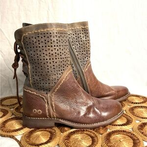 BED|STU Brown and Gray Lace Up Boots